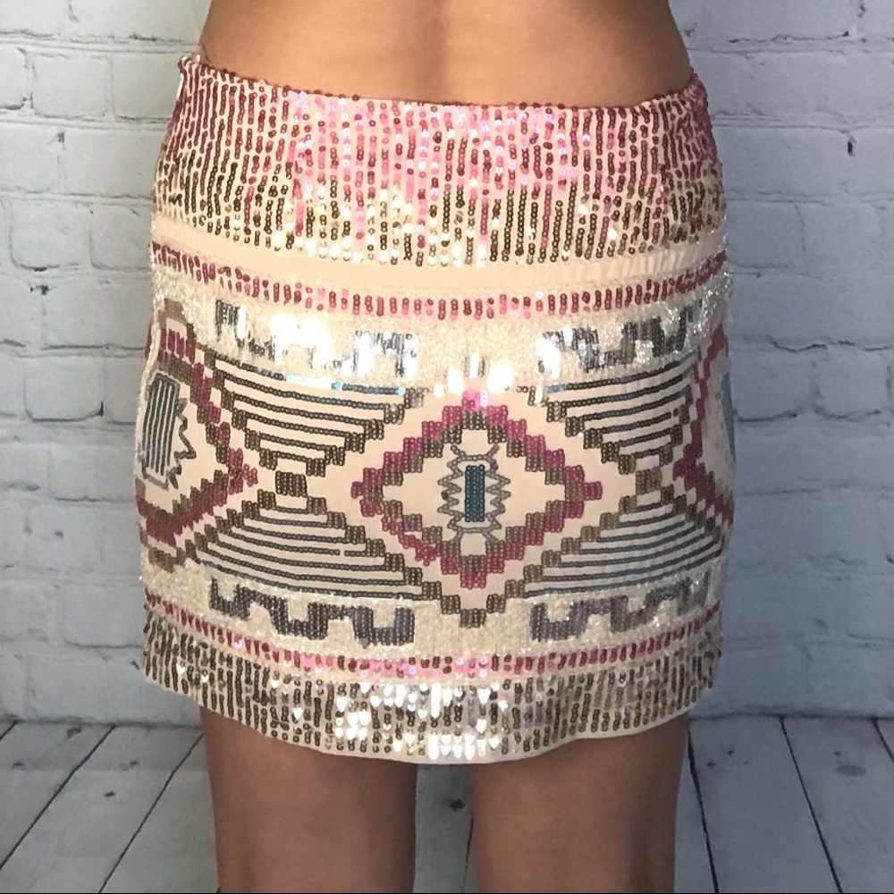 Aztec Sequin Skirt